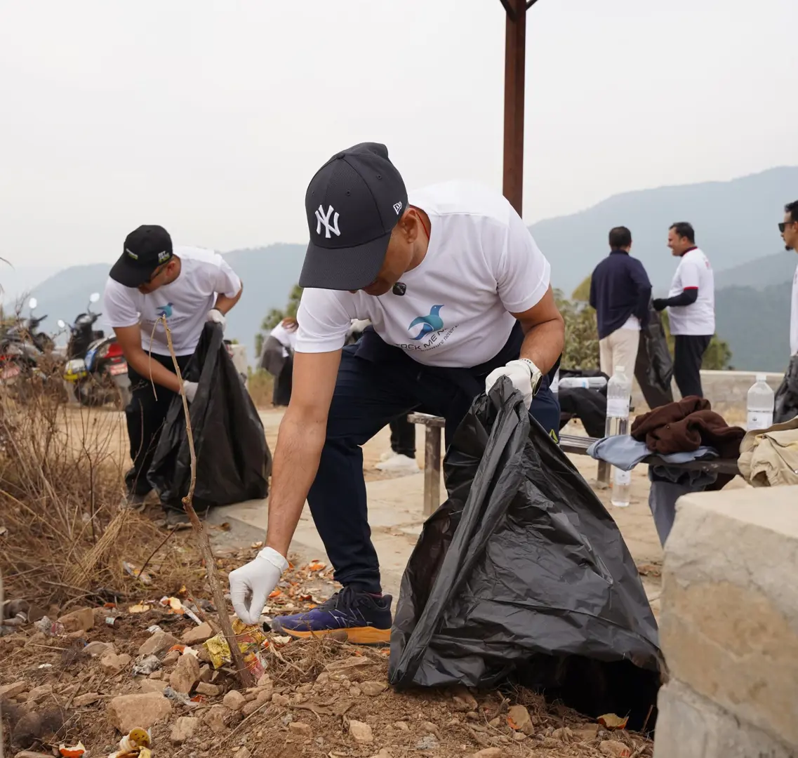 Volunteers actively participating in the cleanup campaign