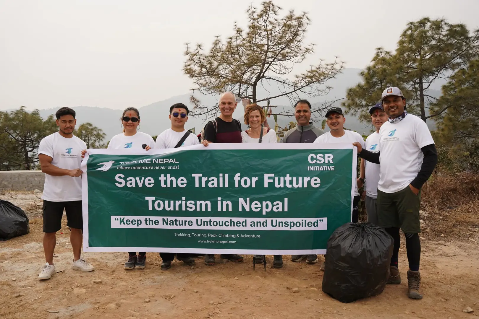 TrekMeNepal's team for the CSR Initiative at Champadevi