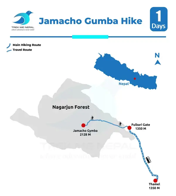 Jamacho Gumba trek  route